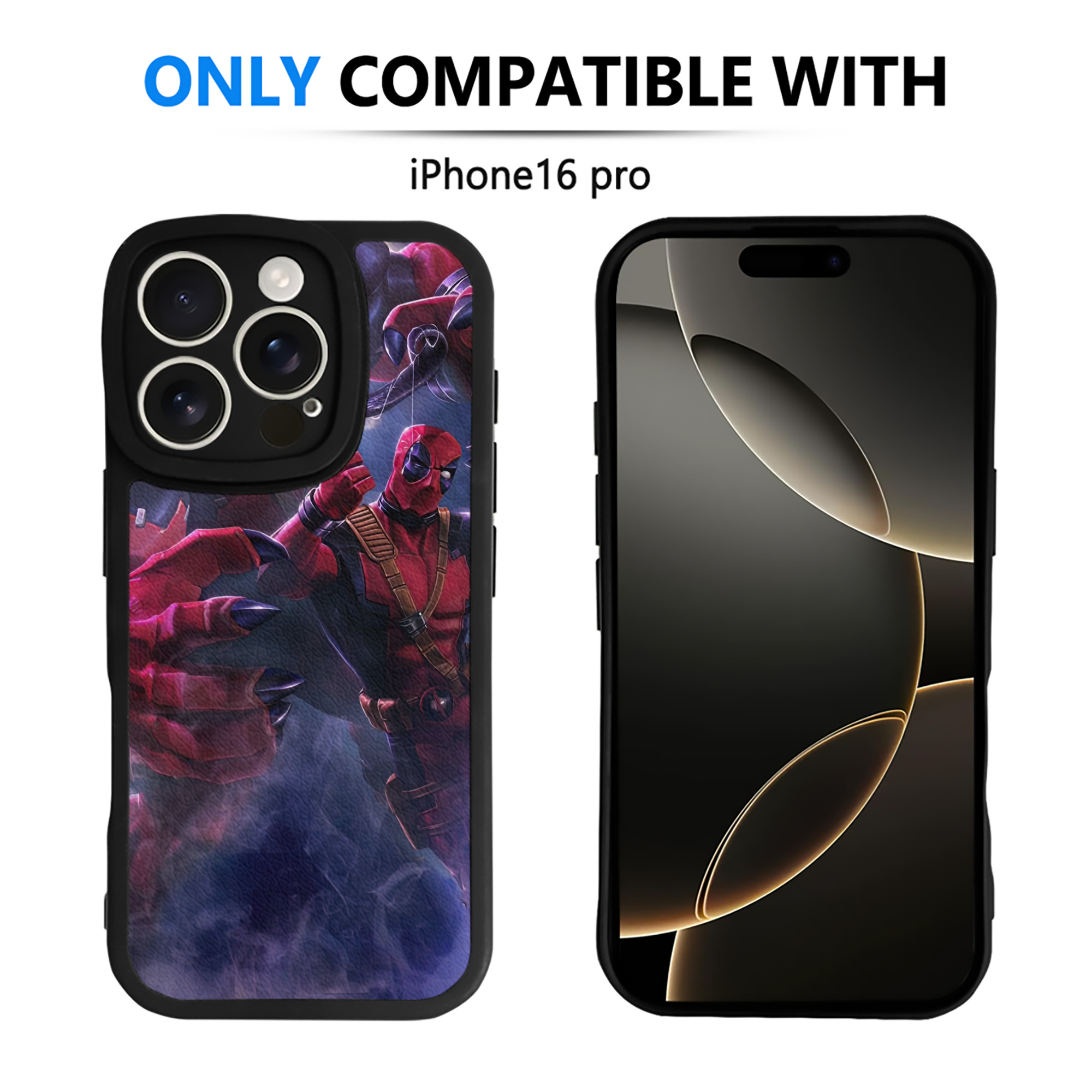 （画像用） Deadpool デッドプール 【iPhone 16シリーズ対応】シリコンスマホケース（レザー調） 材質：シリコン